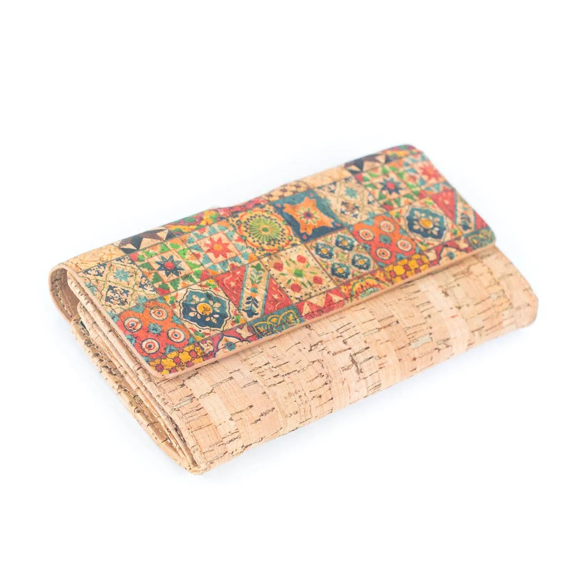 Natural Cork Print Women's Wallet with Antique Brass Purse BAGF-065