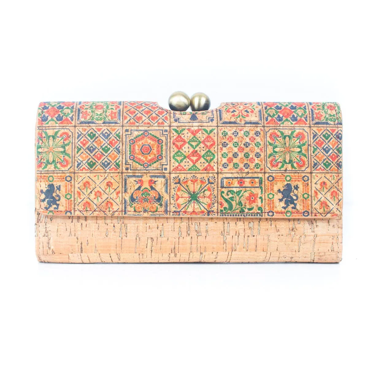 Natural Cork Print Women's Wallet with Antique Brass Purse BAGF-065
