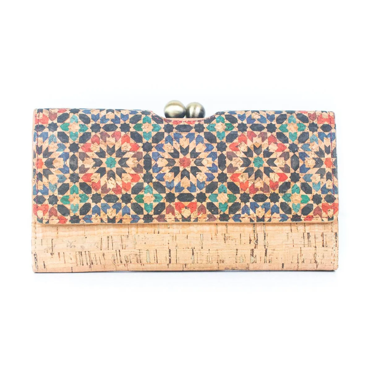Natural Cork Print Women's Wallet with Antique Brass Purse BAGF-065
