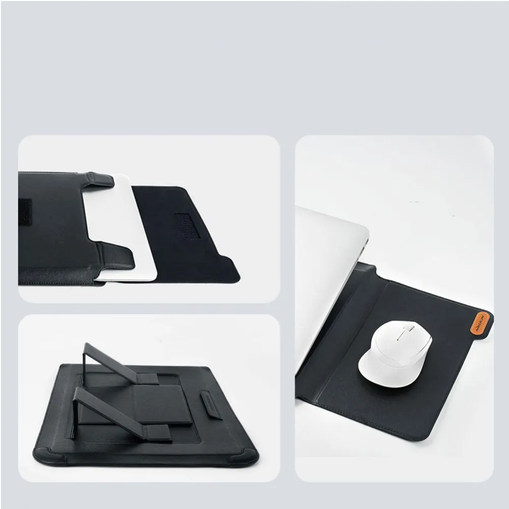 Nillkin - 3in1 Universal 16" Laptop / MacBook / Tablet Leather Bag Sleeve   Mouse Pad   Stand in Vintage Look - Black