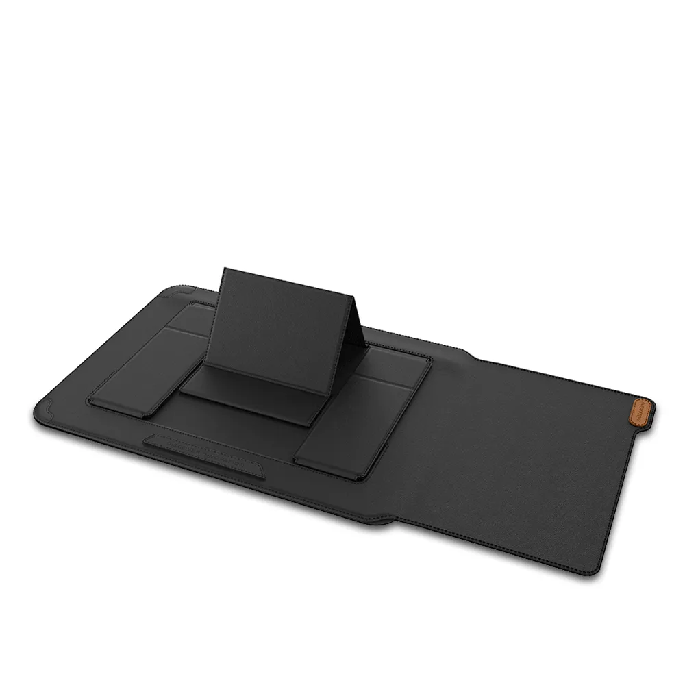 Nillkin - 3in1 Universal 16" Laptop / MacBook / Tablet Leather Bag Sleeve   Mouse Pad   Stand in Vintage Look - Black