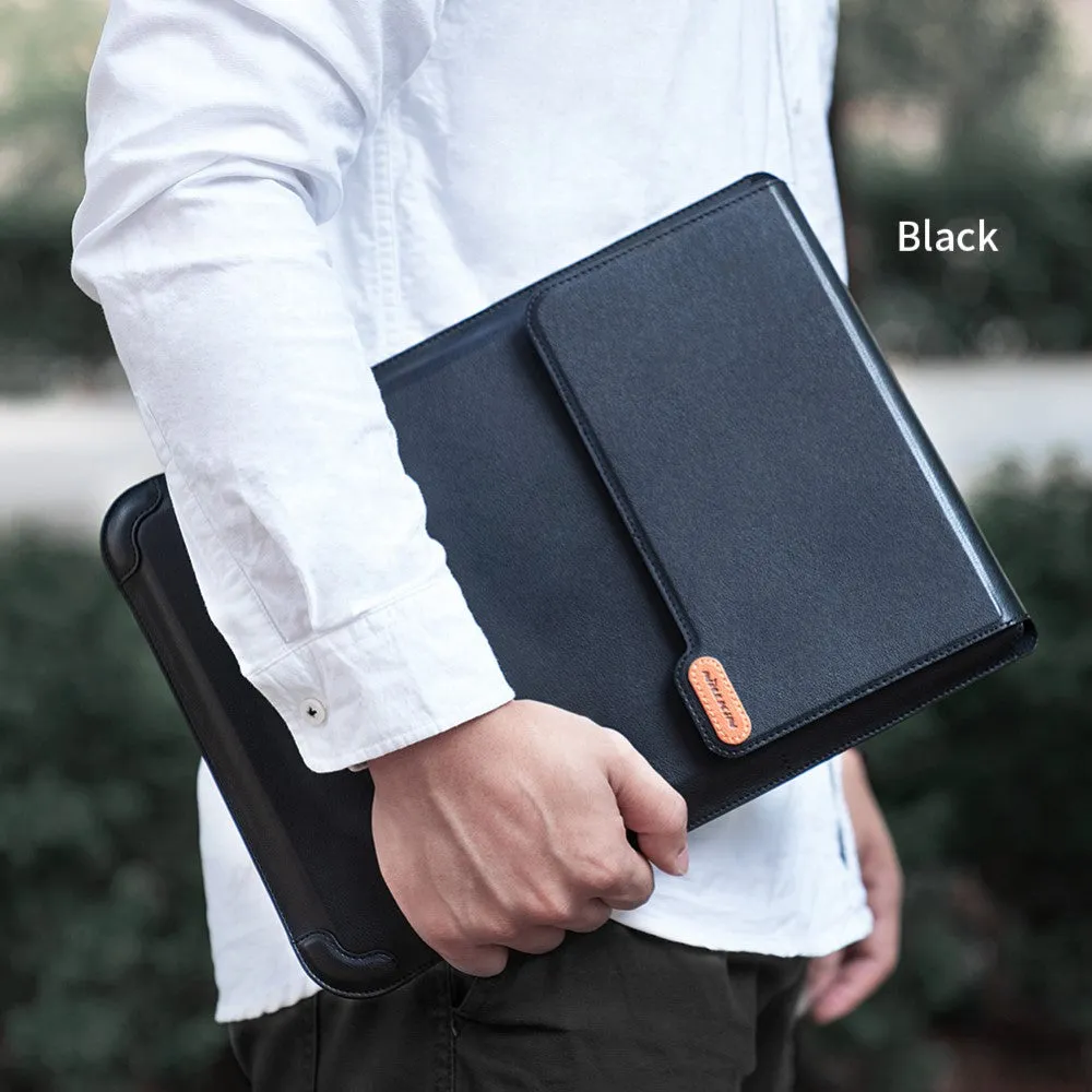 Nillkin - 3in1 Universal 16" Laptop / MacBook / Tablet Leather Bag Sleeve   Mouse Pad   Stand in Vintage Look - Black
