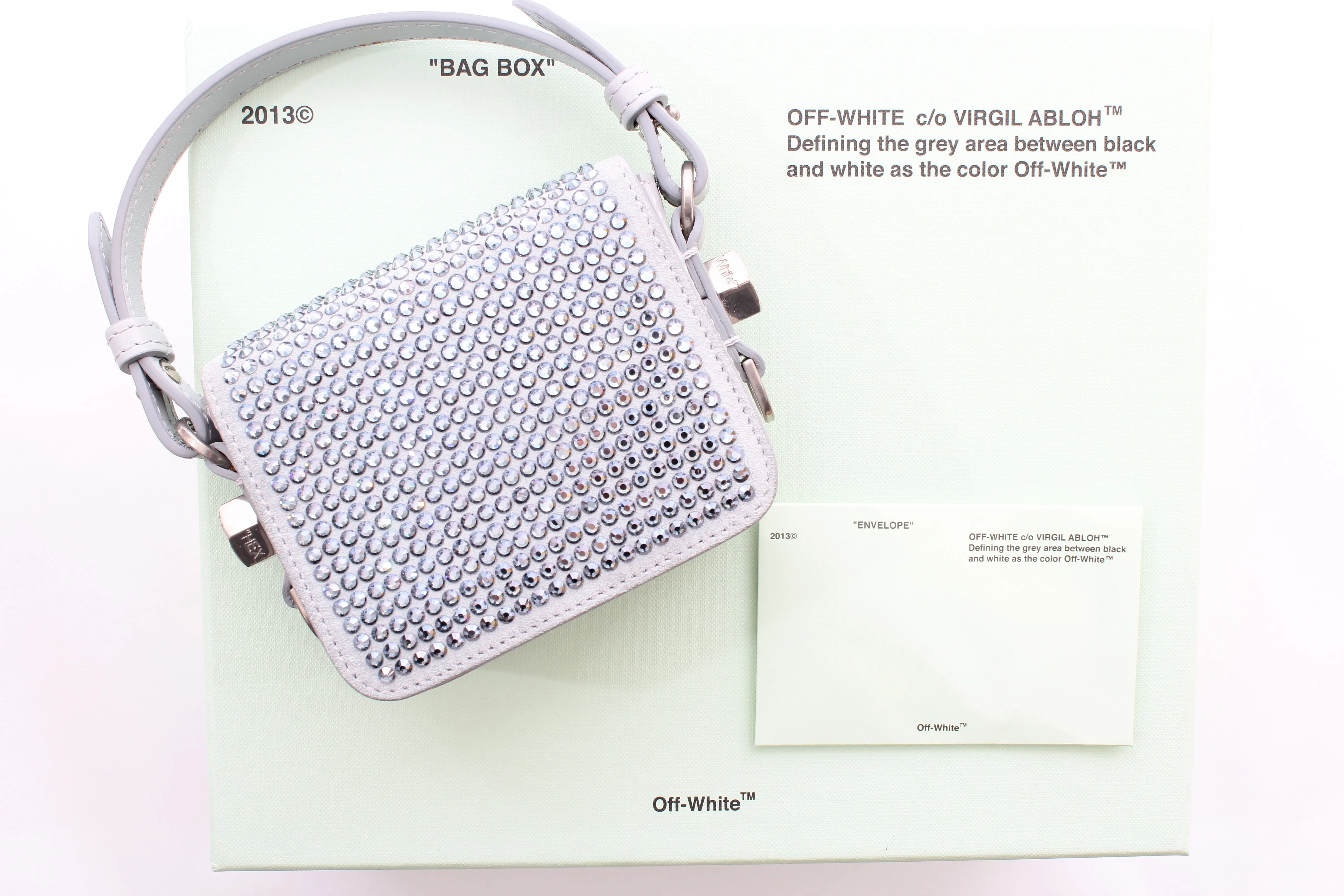 Off-White Baby Binder Crystal-Embellished Flap Bag