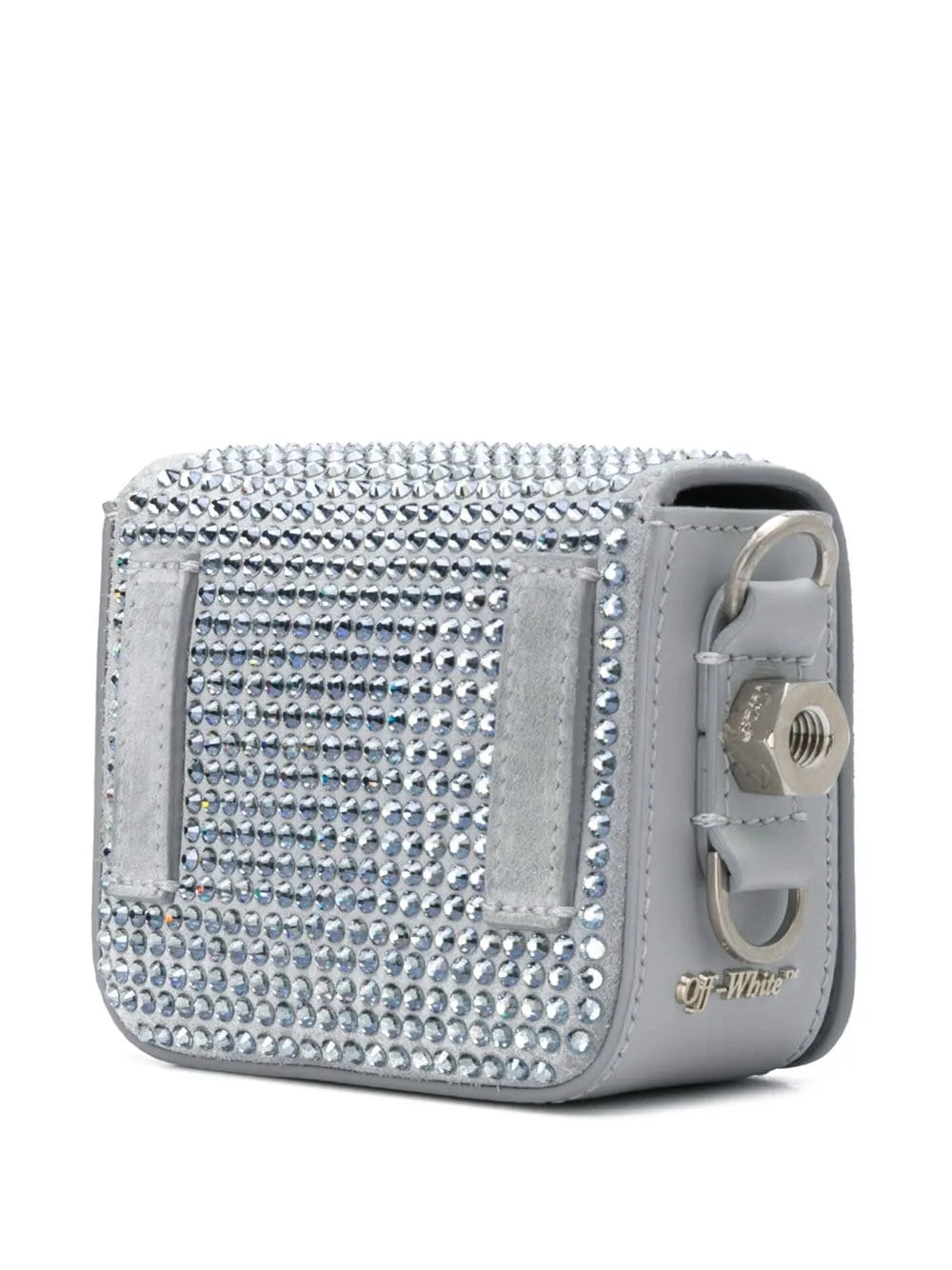 Off-White Baby Binder Crystal-Embellished Flap Bag