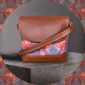 Orange flower Flap Sling Bag