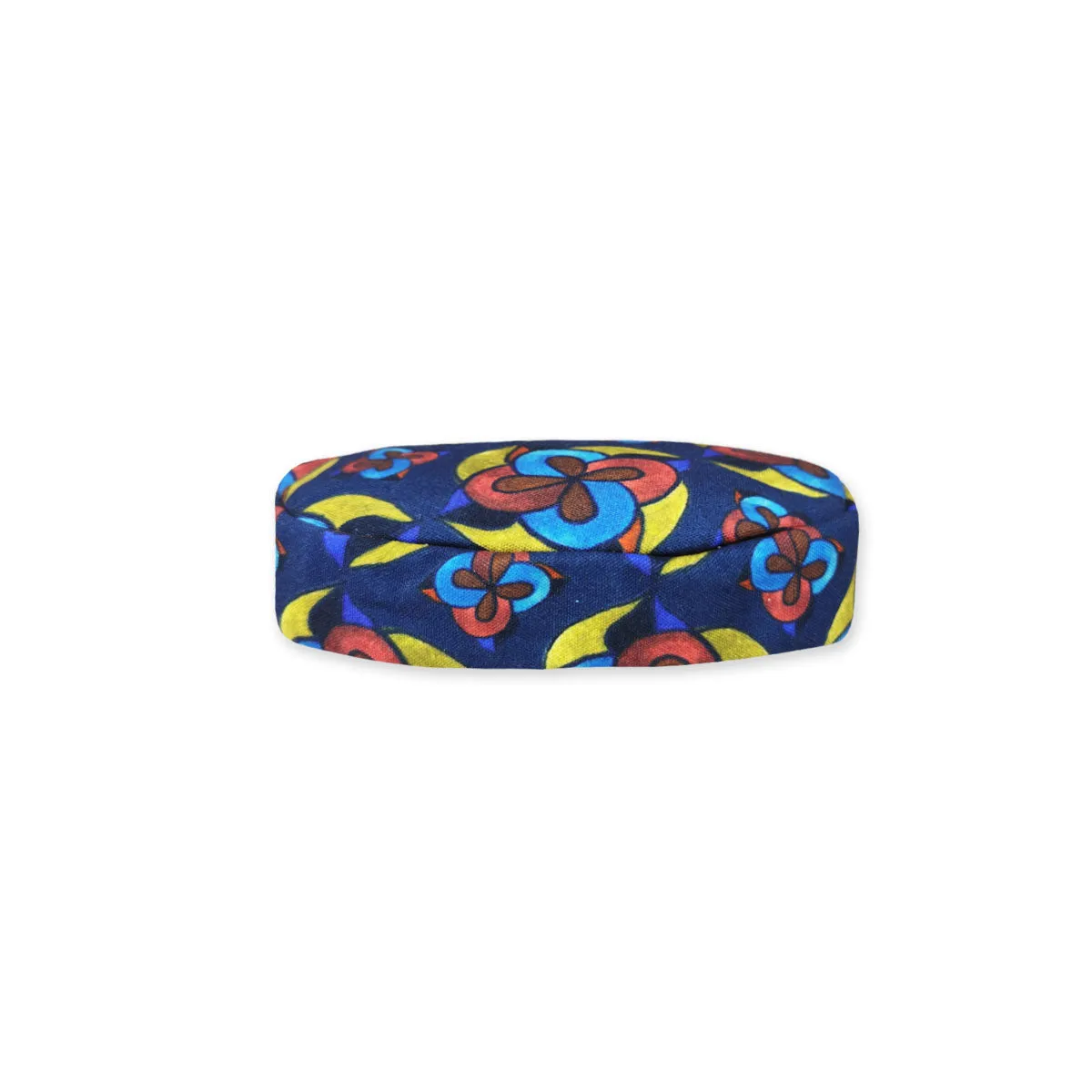 Oval Sling Bag- Blue-Red Flowers
