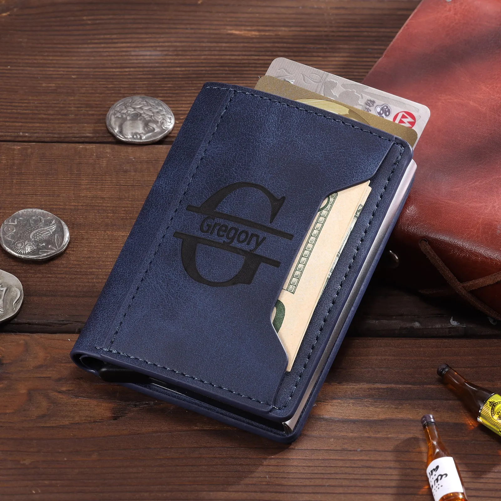Personalised Leather Name Card Wallet