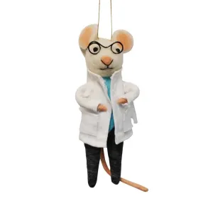 "Scientest Sam" Felt Mouse Ornament