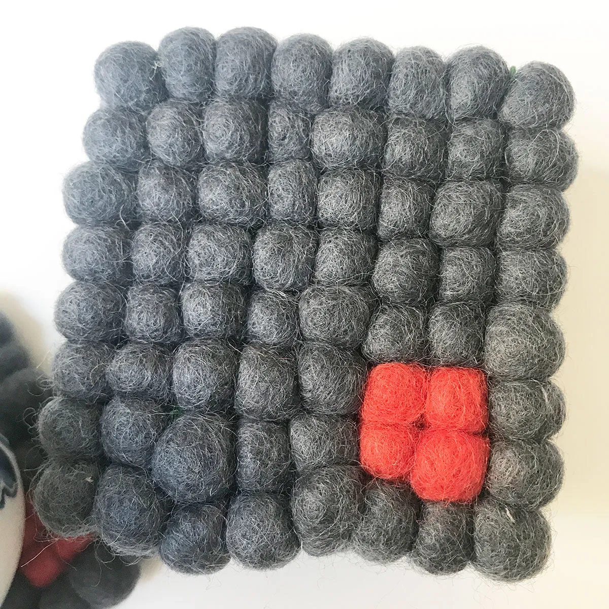 Red On Grey Tetris Felt Ball Coaster