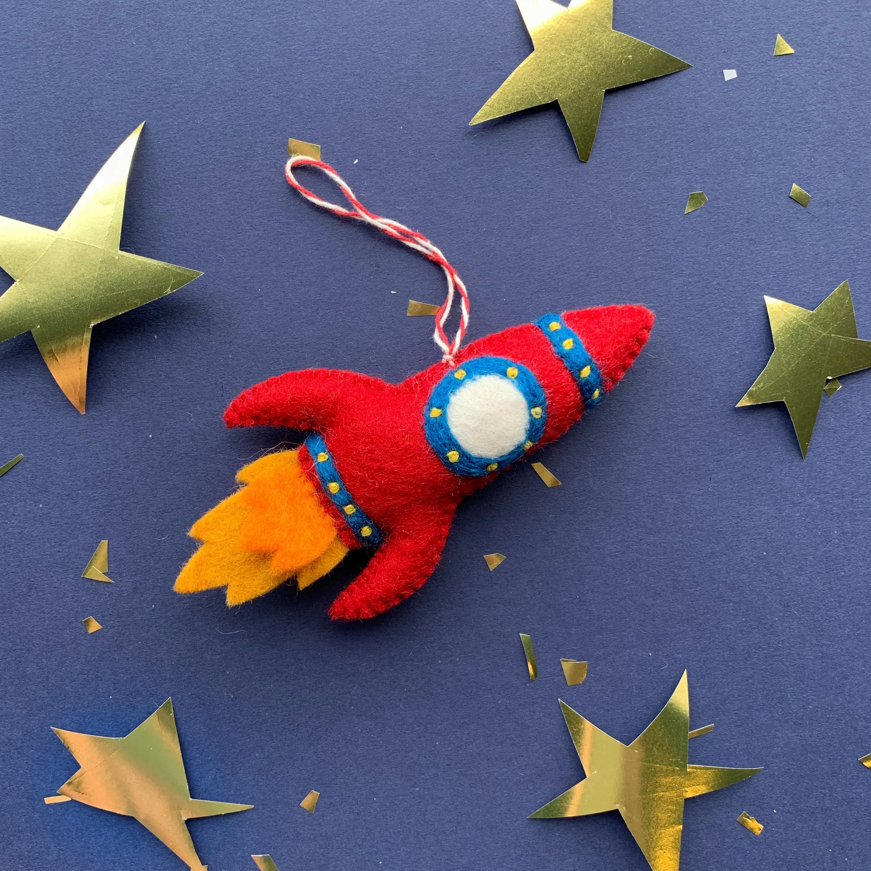 Rocket Ornament, Felt Wool