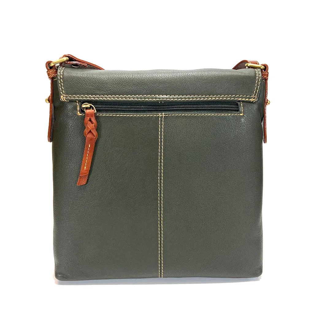 Rowallan Leather Shoulder Bag - Style: 31-9291 Prelude Green