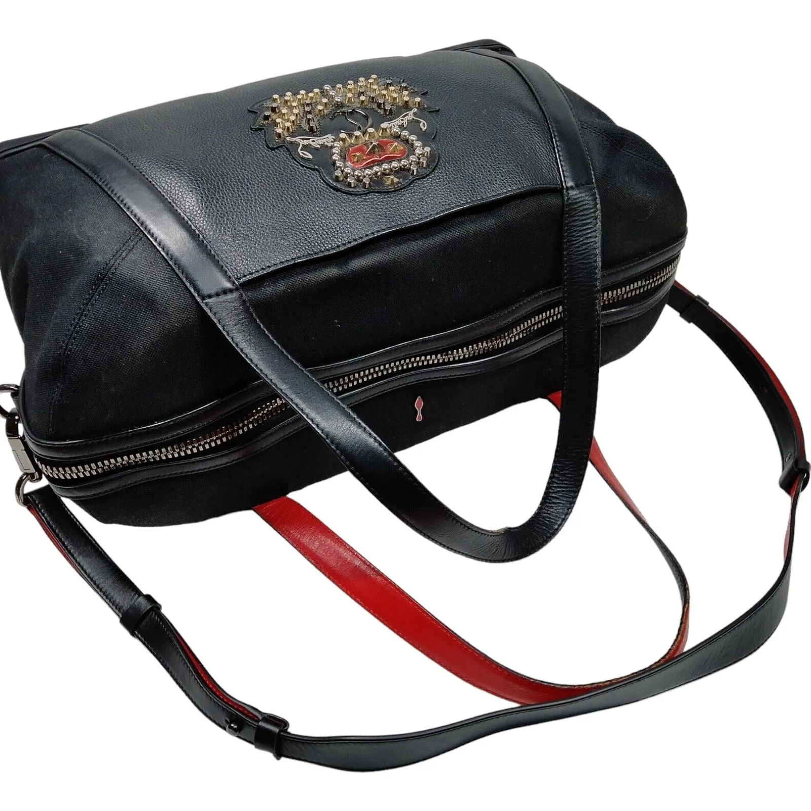 (S6) Christian Louboutin Crossbody Bag Black Canvas