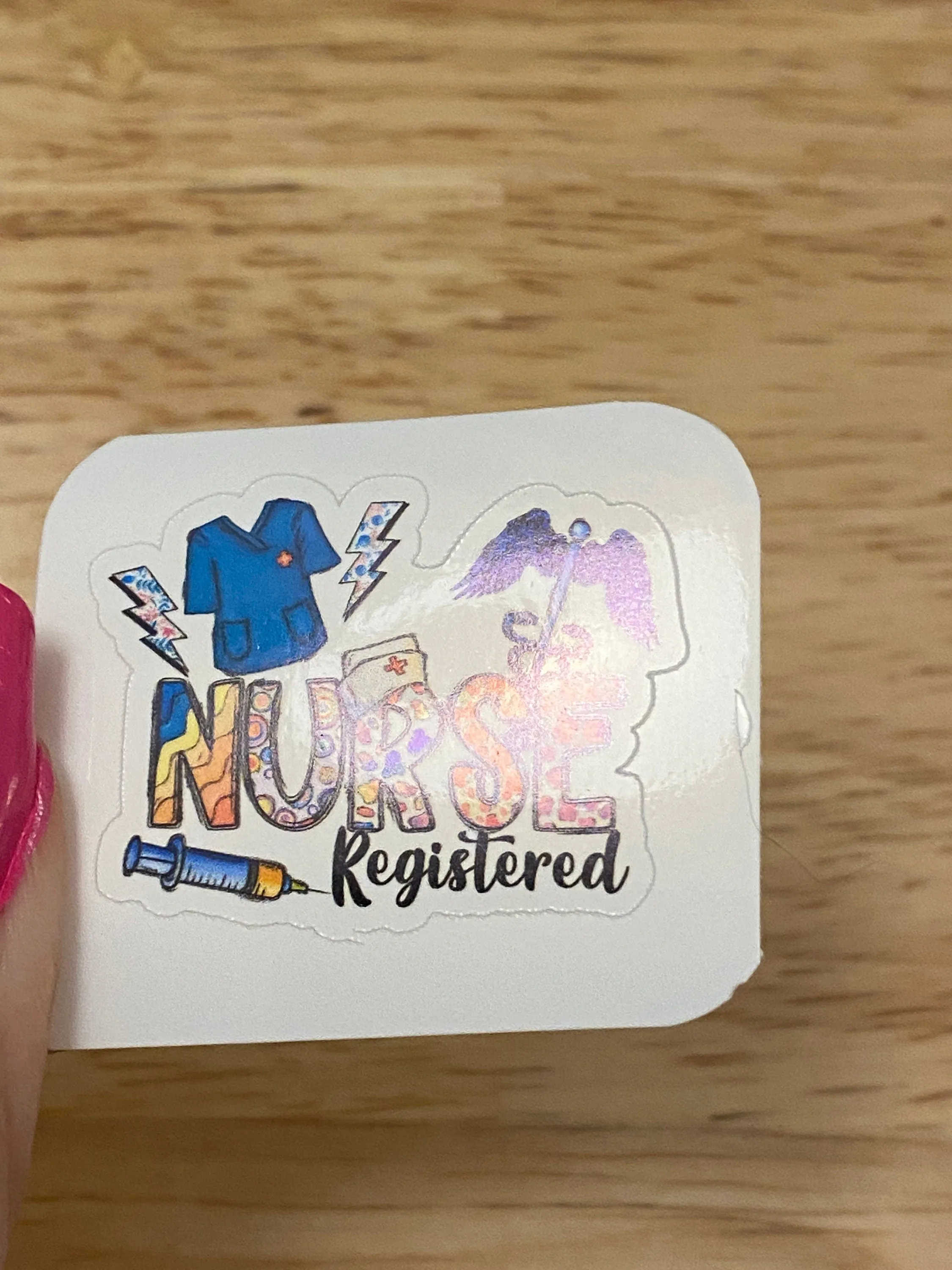 Scrubs Registered Nurse Sticker, RN Sticker, Medical STICKER, Cute Medical Design Sticker. Registered Nurse with Scrubs Sticker