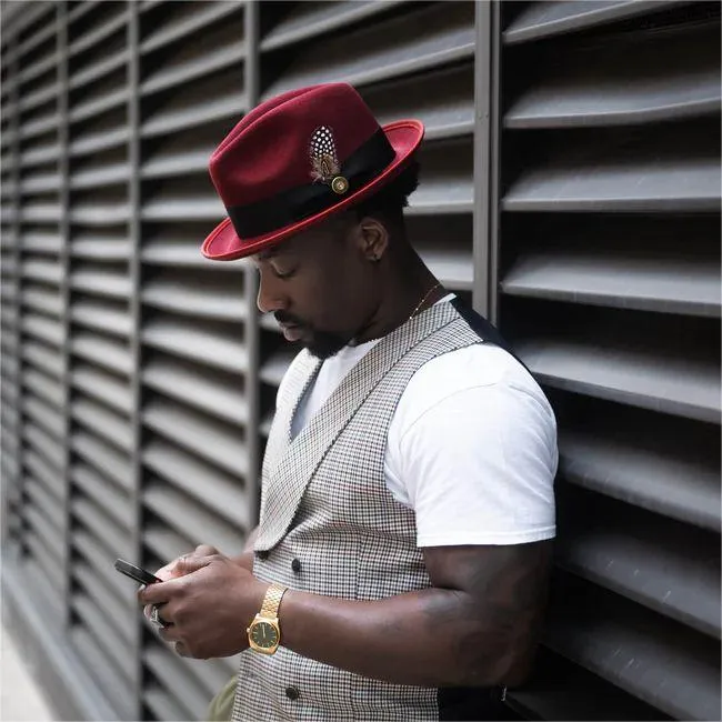 Sophisticate's Signature-Fedora Burgundy
