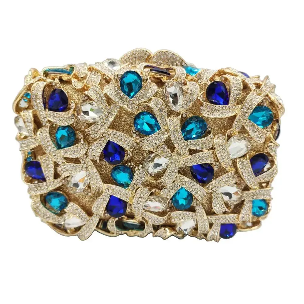 Square Diamond Crystal Decor Evening Clutch Bag