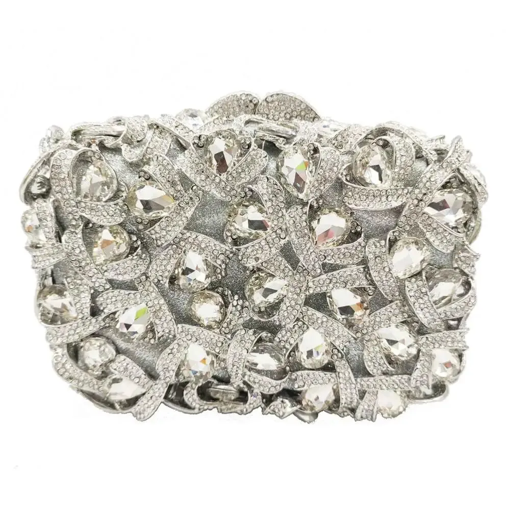 Square Diamond Crystal Decor Evening Clutch Bag