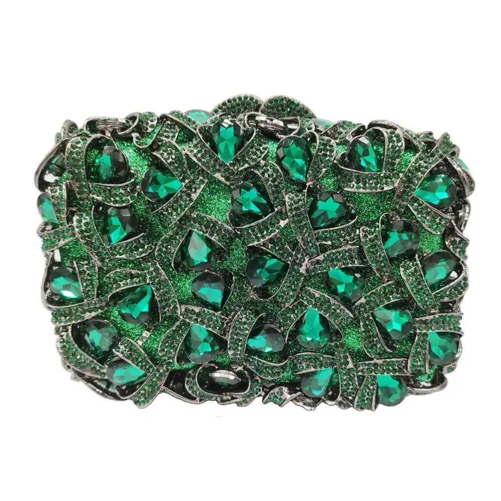 Square Diamond Crystal Decor Evening Clutch Bag