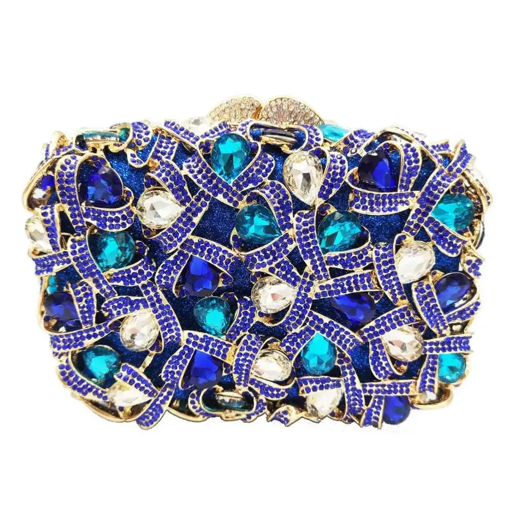 Square Diamond Crystal Decor Evening Clutch Bag