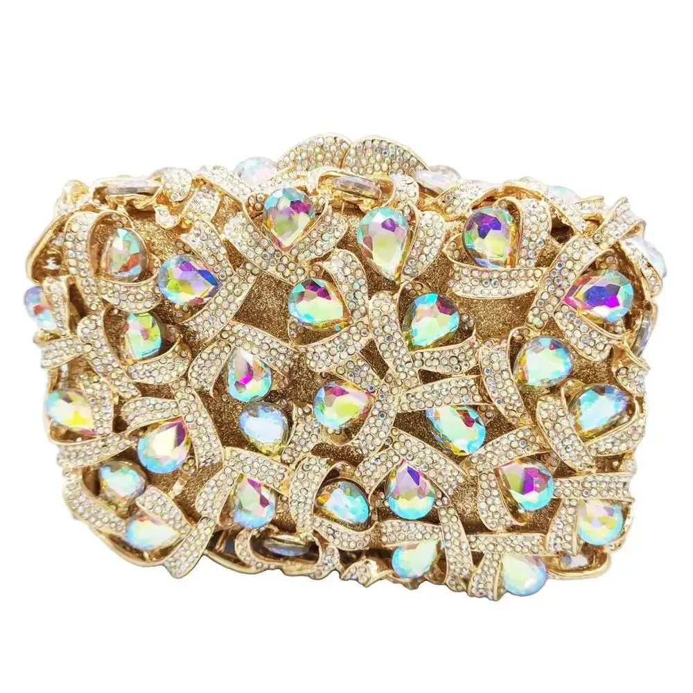 Square Diamond Crystal Decor Evening Clutch Bag