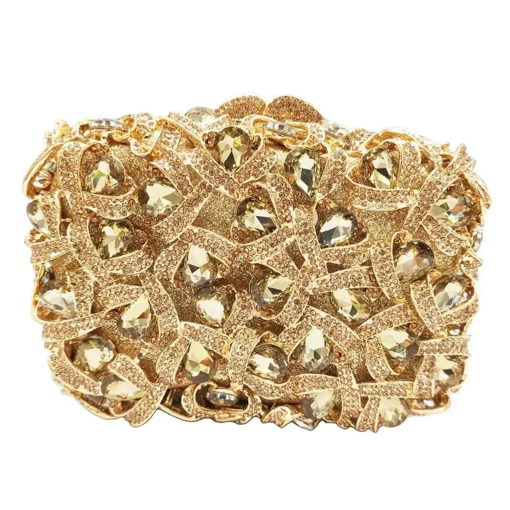 Square Diamond Crystal Decor Evening Clutch Bag
