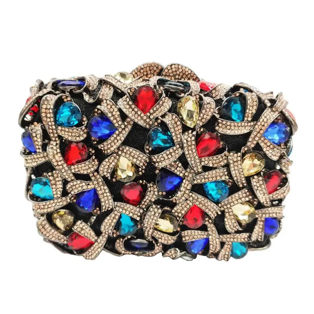 Square Diamond Crystal Decor Evening Clutch Bag