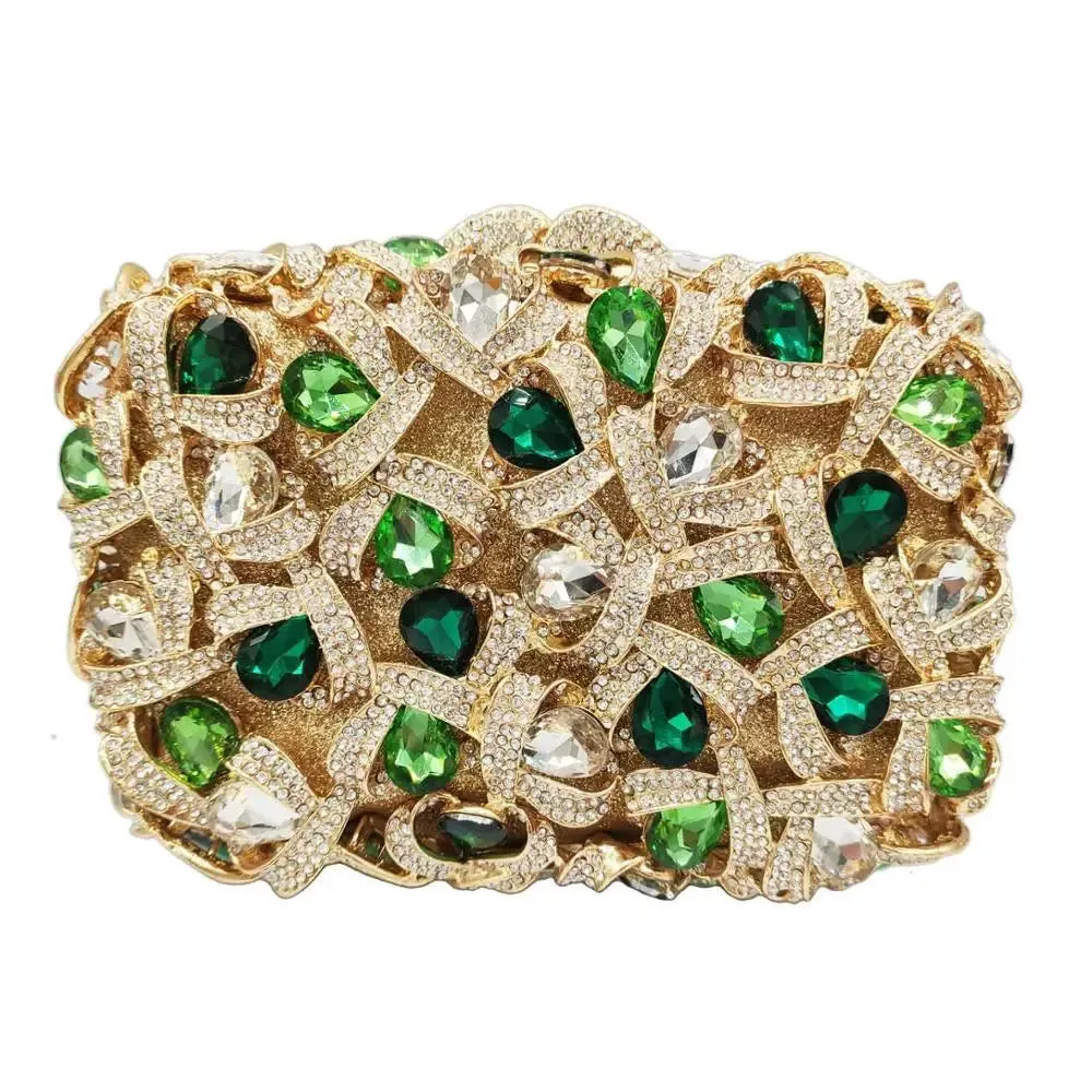 Square Diamond Crystal Decor Evening Clutch Bag