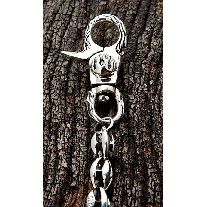Sterling Silver Flame Wallet Chains