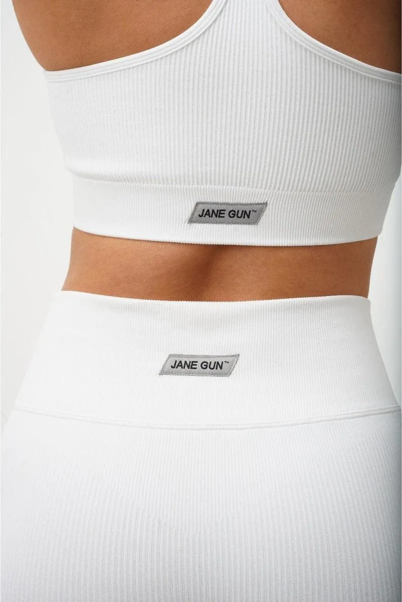 Tie Front Leggings - Ivory White