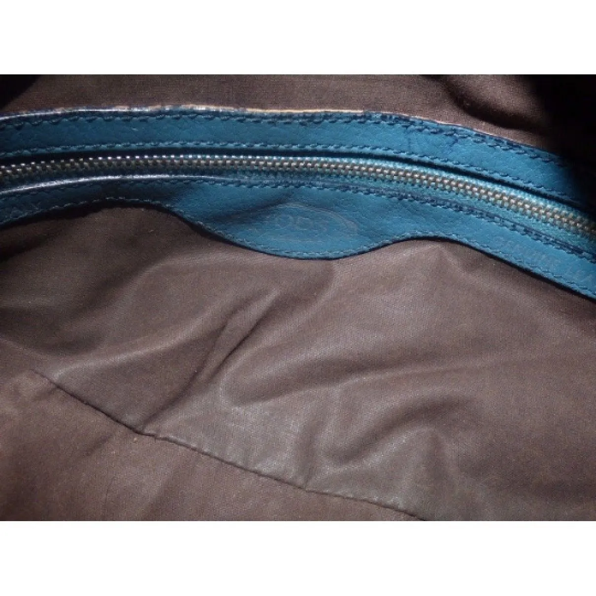 Tod's, robin's egg blue, grained leather, retro, top handle satchel