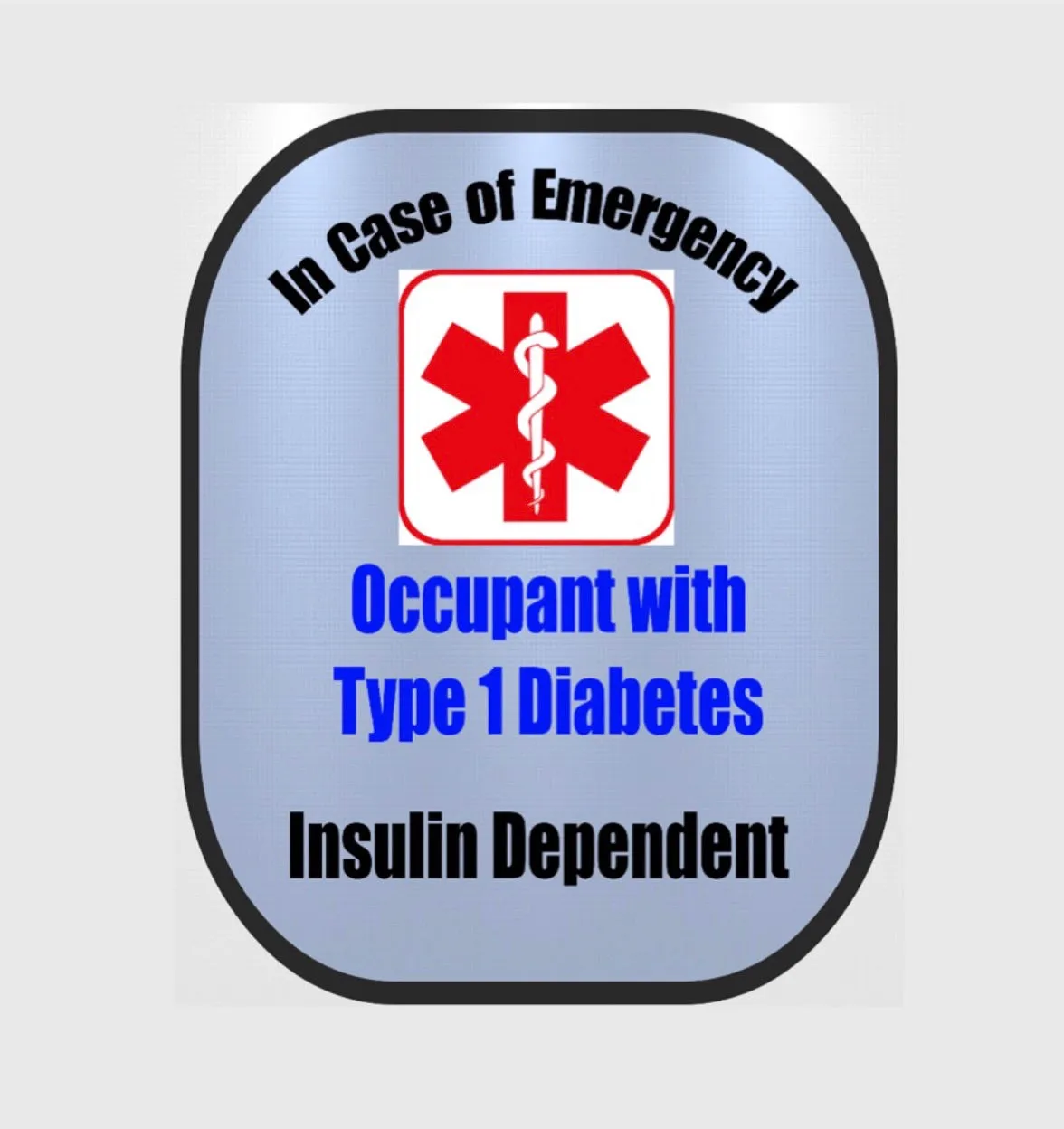 Type 1 Diabetic Backpack Strap - Car Seat Strap Cover - Window Decal Set
