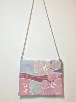 Vintage Silk Floral Dyed Crossbody Evening Bag