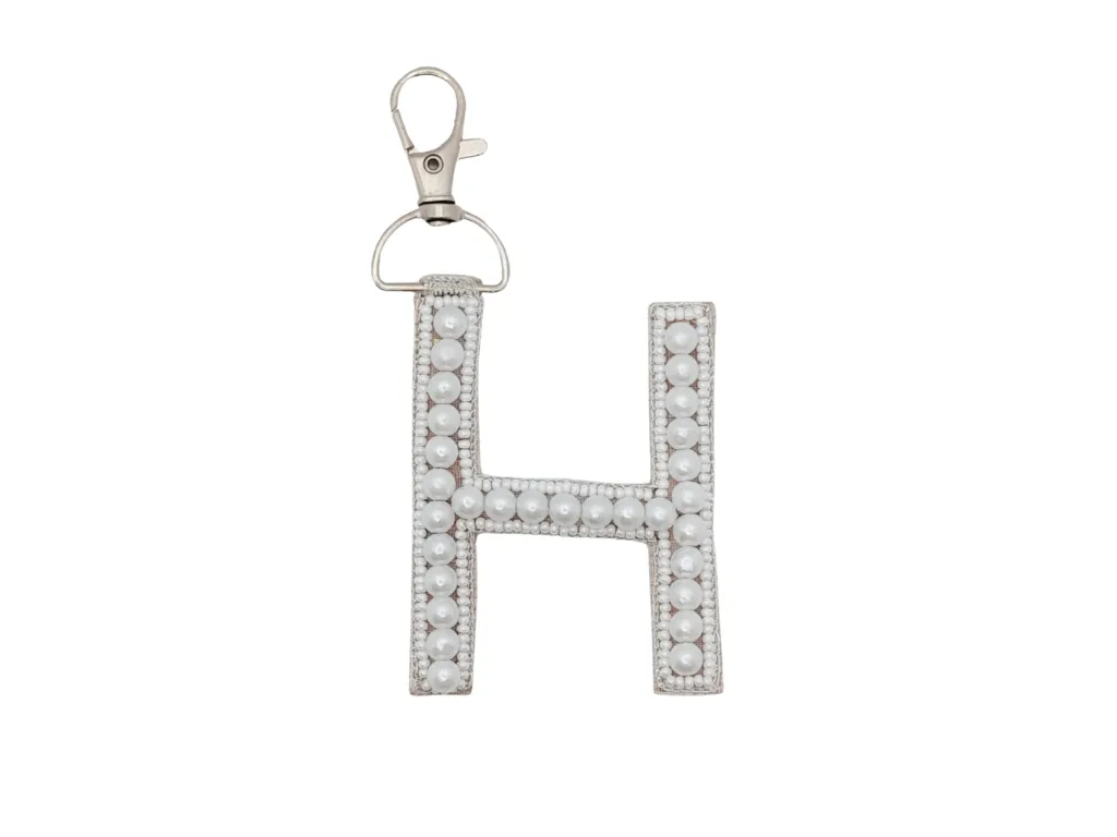 White 'H' Handwork Pearl Bag Charm