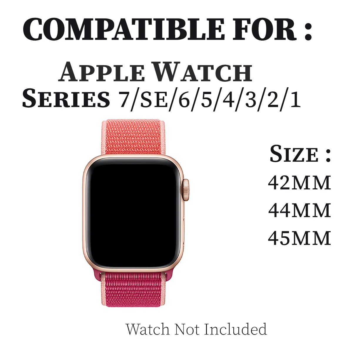 Woven Nylon Strap For Apple Watch-Pomegranate (42/44/45/49mm)